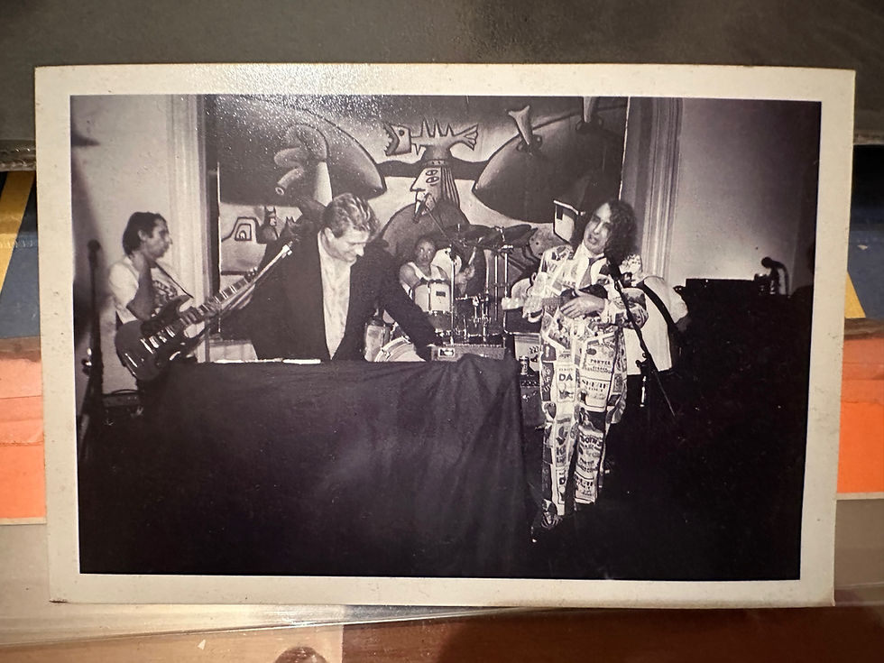 The Mentals back Tiny Tim at Baz Luhrmann's house, mid-90s.