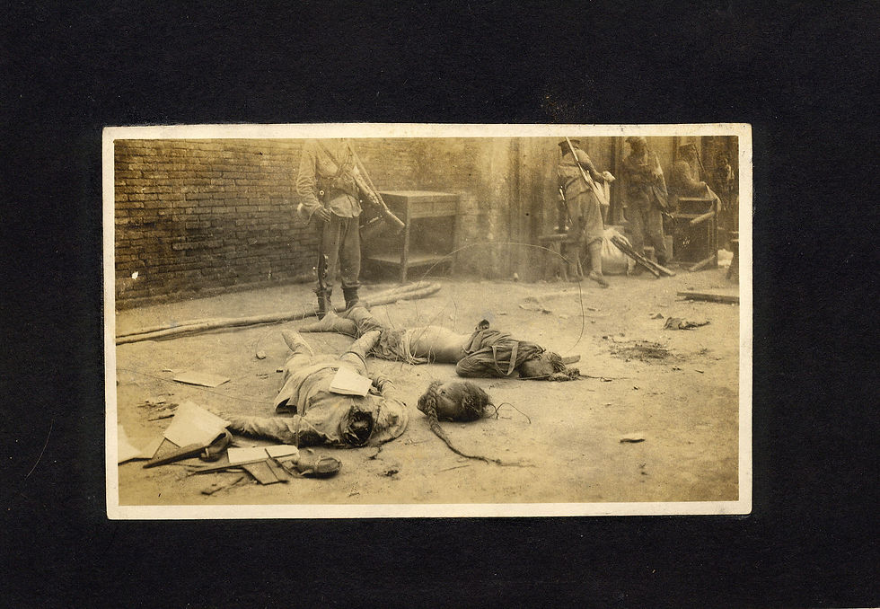 Decapitated coolies on the streets of Shanghai.