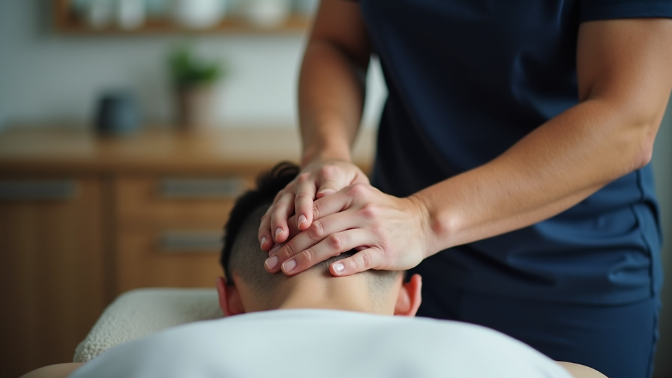 Eye-level view of a chiropractic adjustment session