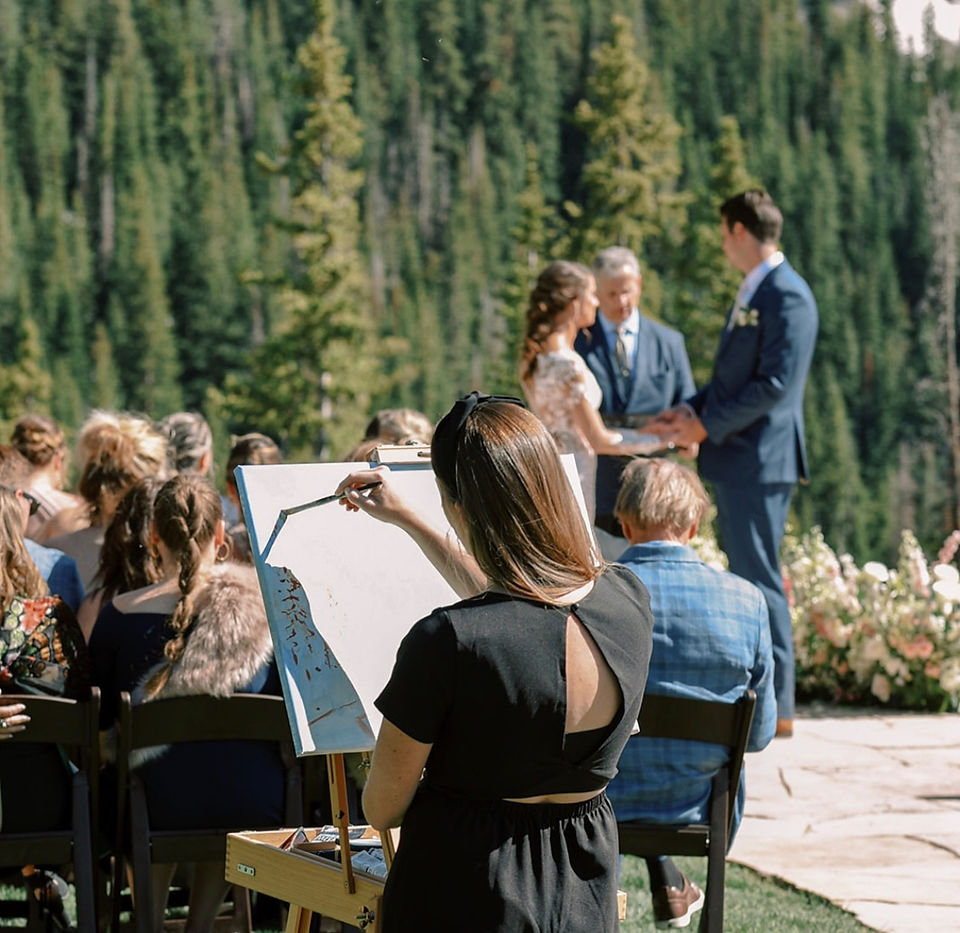 Live Painter capturing a wedding ceremony in the mountains of Telluride. 
