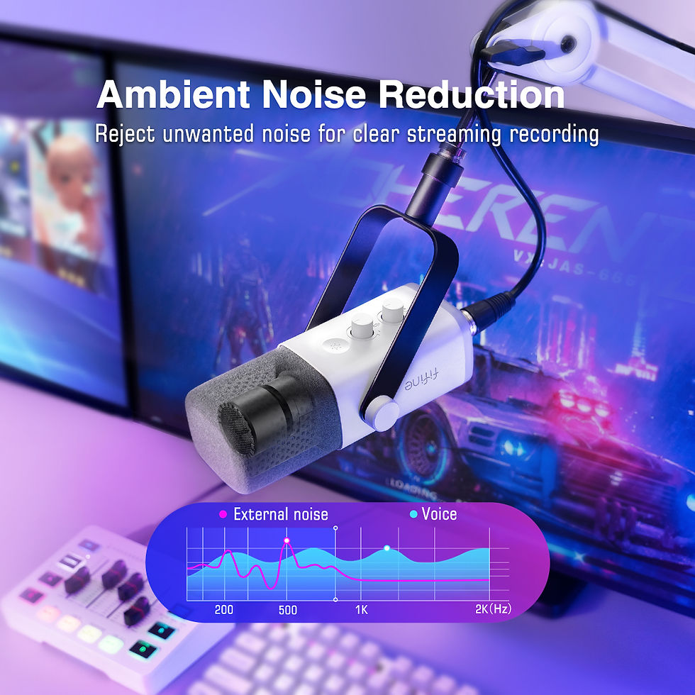 Miniatura: Microfone Dinâmico FIFINE AM8W USB/XLR RGB