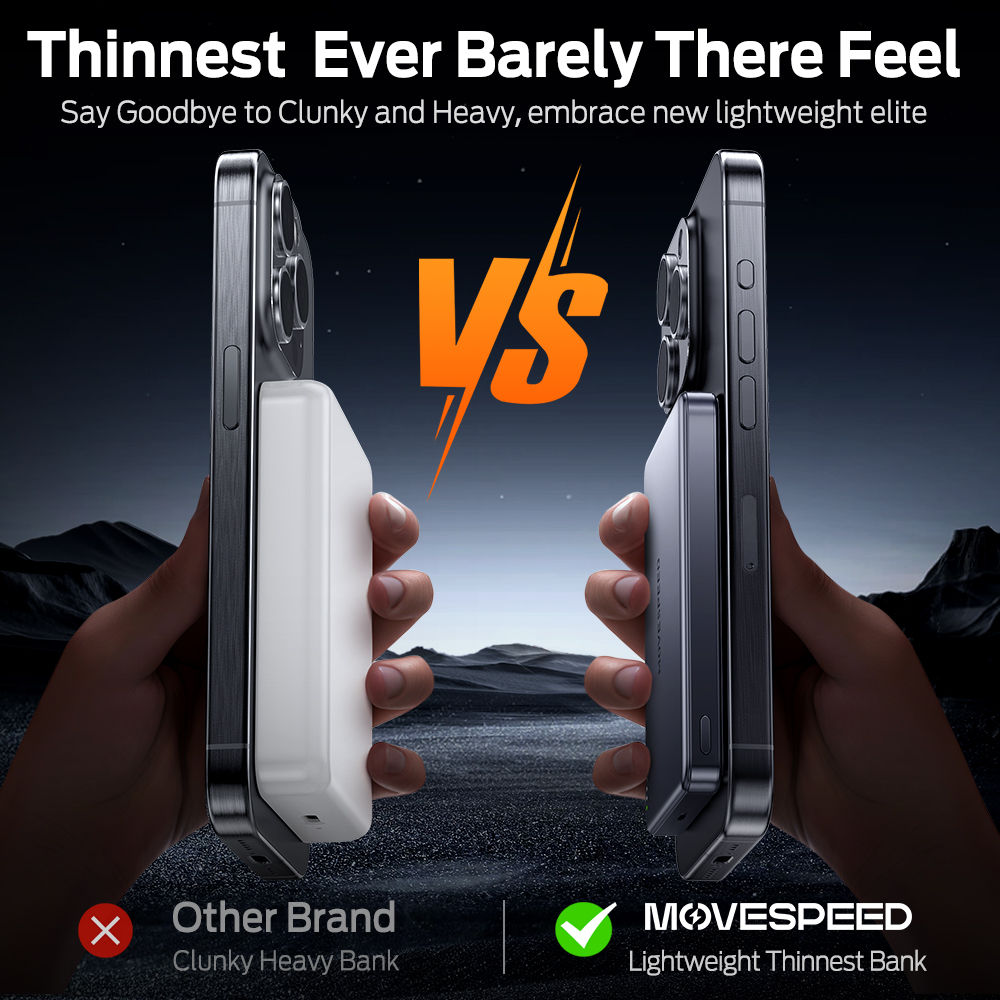 MOVESPEED S10 Slim Magnetic Power Bank 10000mAh PD20W Portable Charger Wireless