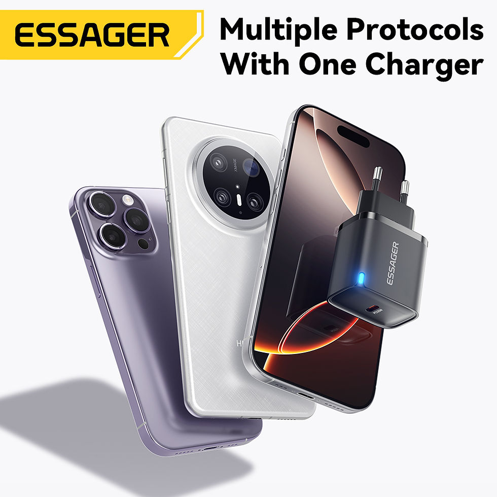 Miniatura: Carregador Turbo ESSAGER 30W USB-C PD para iPhone e Android