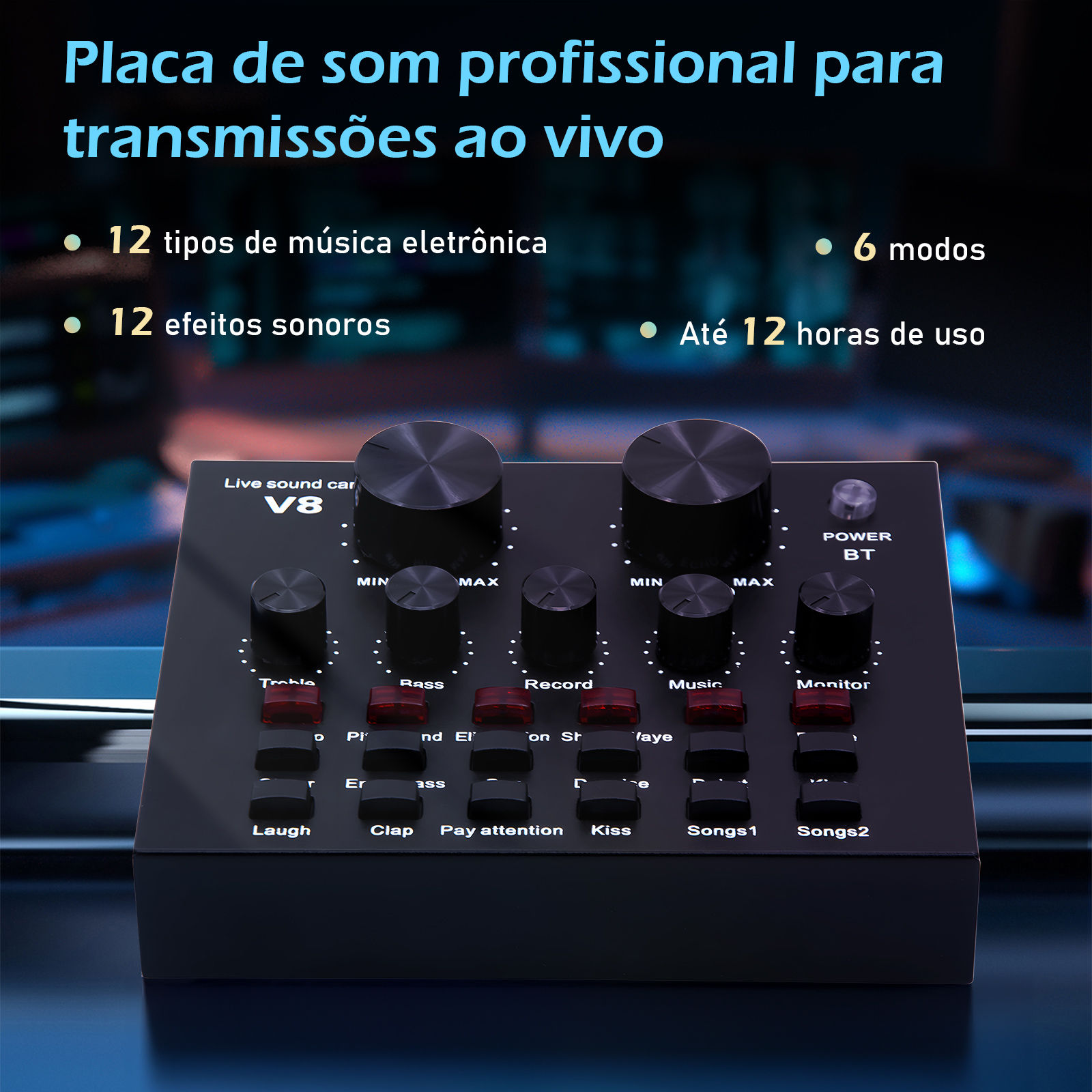 Microfone Condensador, Kit Microfone Condensador com Placa de Som e Braço Artic
