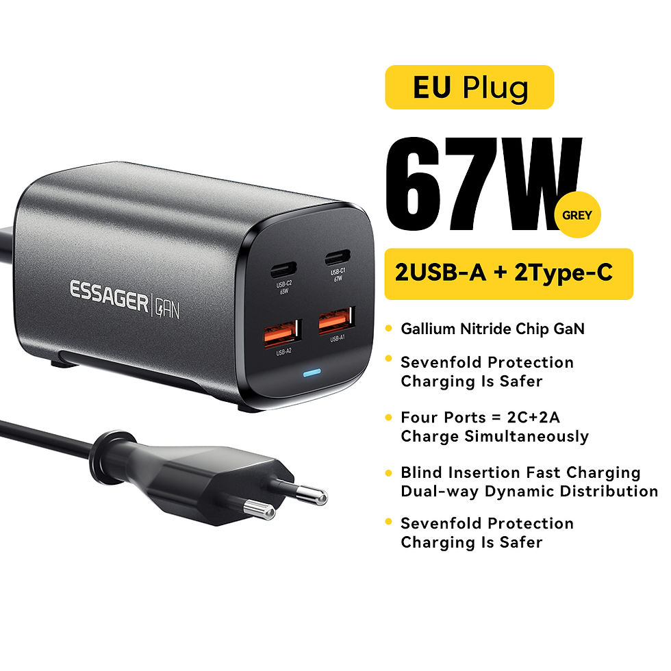 Miniatura: Carregador GaN Essager 100W 4 em 1 Desktop