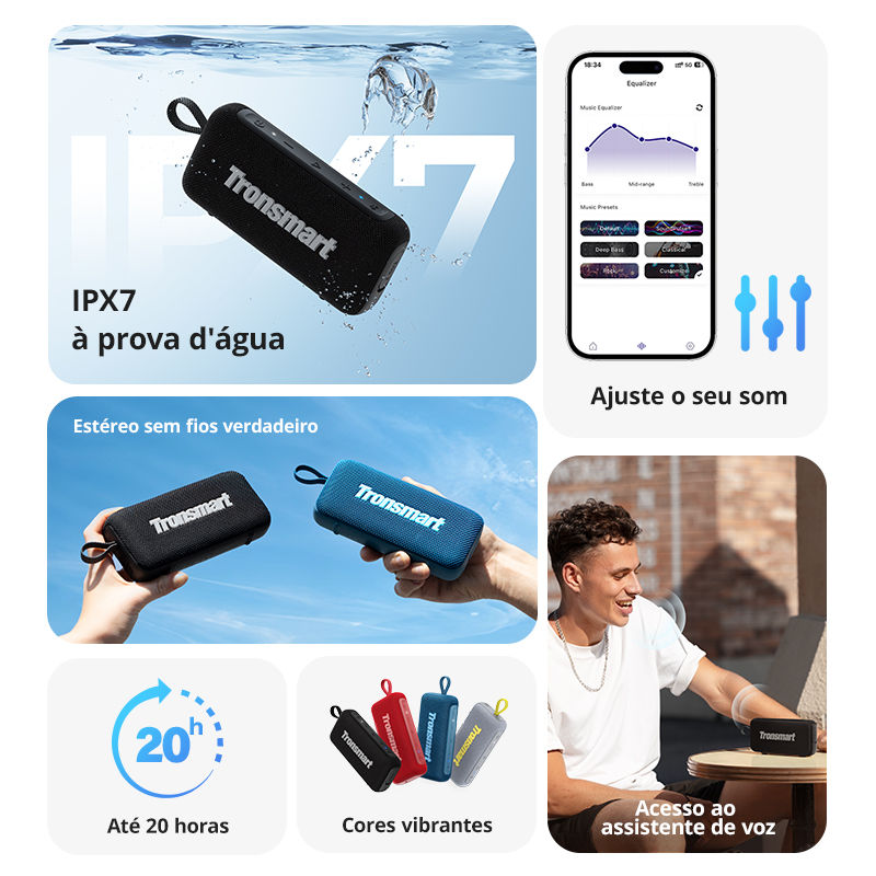 Miniatura: Caixa de Som Portátil Tronsmart Trip 2 com Bluetooth, Graves Aprimorados
