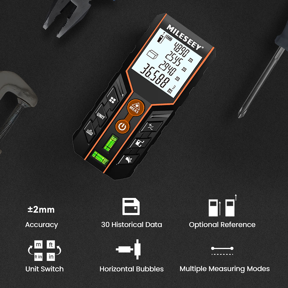 Miniatura: MILESEEY Laser Distance Meter D2 Laser Trena High Quality Laser Tape Measure 40M