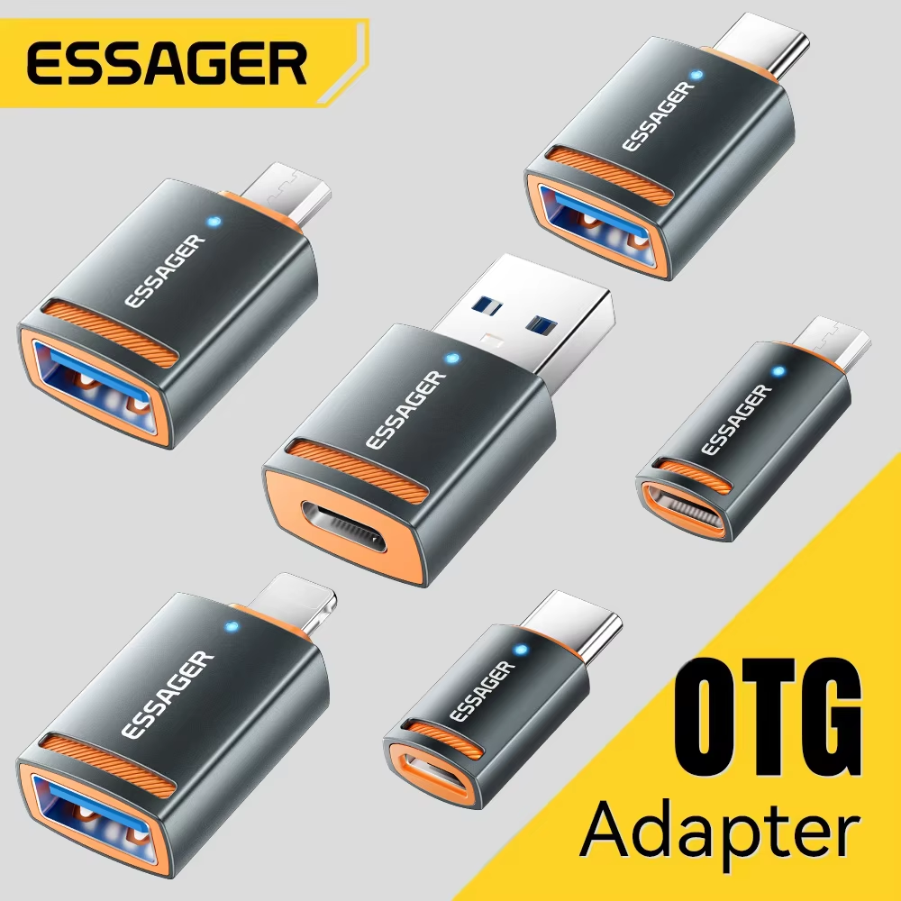 Adaptador OTG ESSAGER USB 3.0 / USB-C / Micro USB