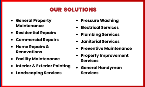 Affordable home repair services and property maintenance solutions list.
