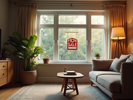 Living room of a home for sale