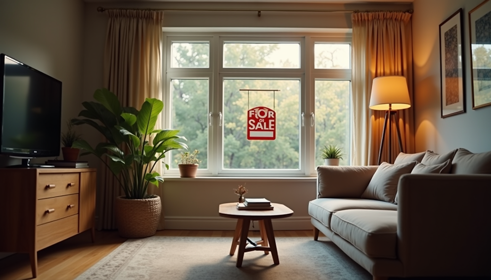 Living room of a home for sale