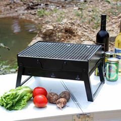 Thumbnail: Charcoal BBQ Grill Folding Portable Stainless Steel Barbecue Grill for Outdoor