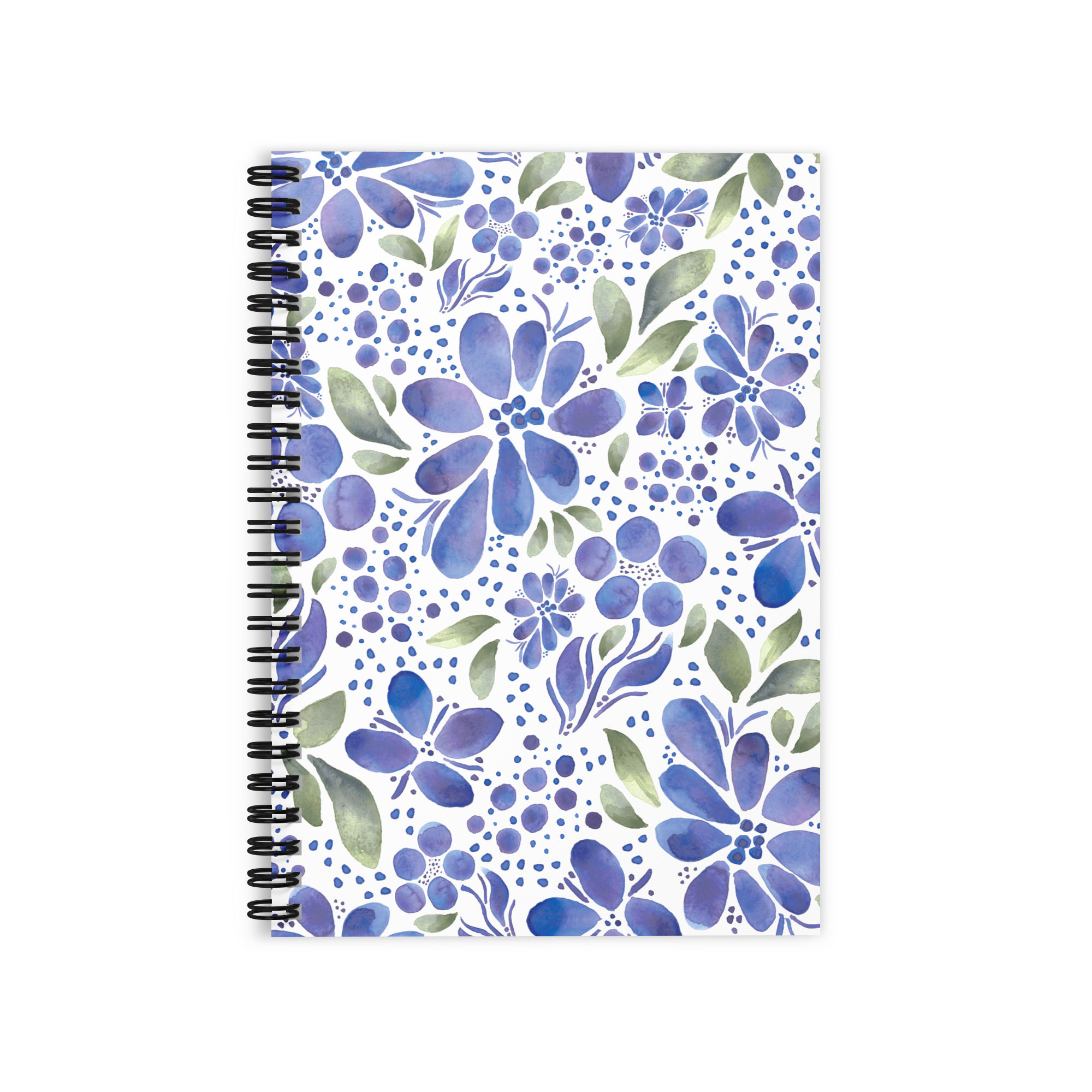 Twilight Blooms Ruled Line Spiral Journal