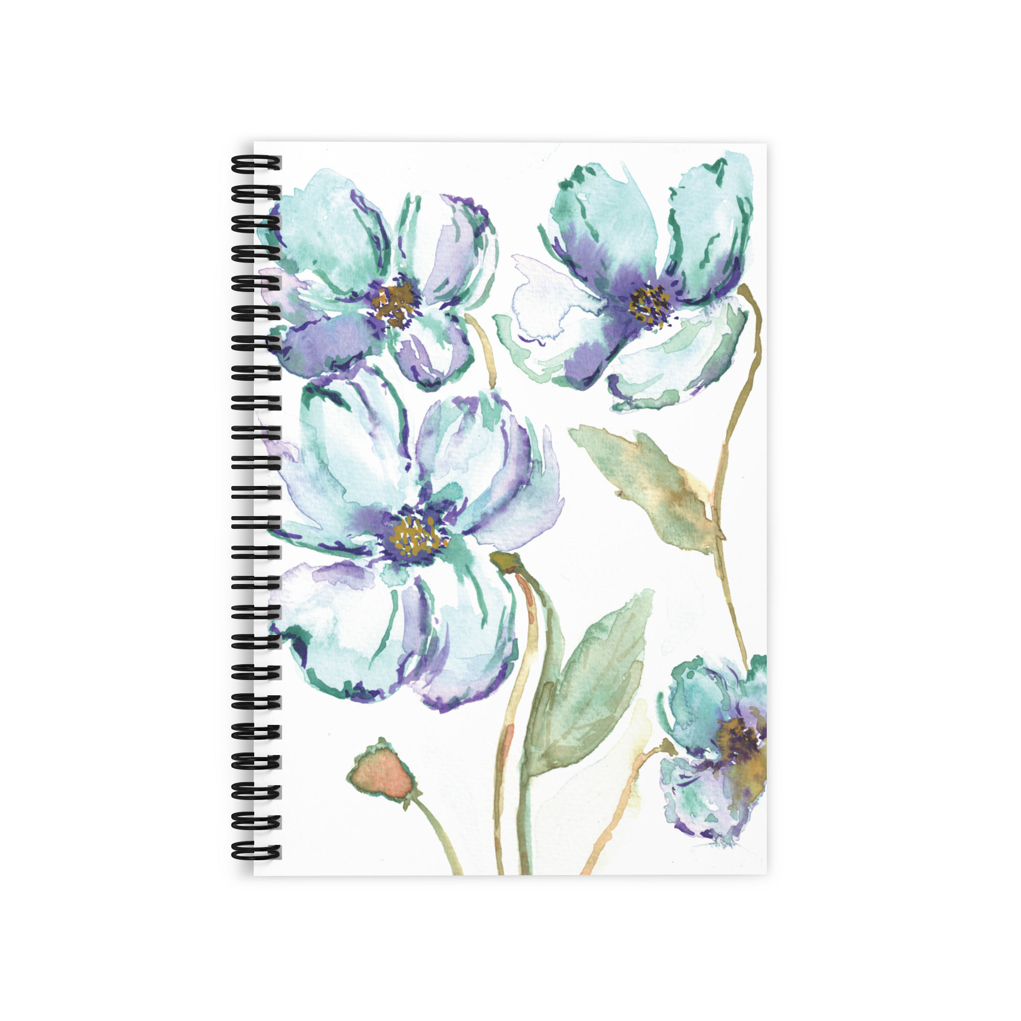 Teal Whispers Ruled Line Spiral Notebook