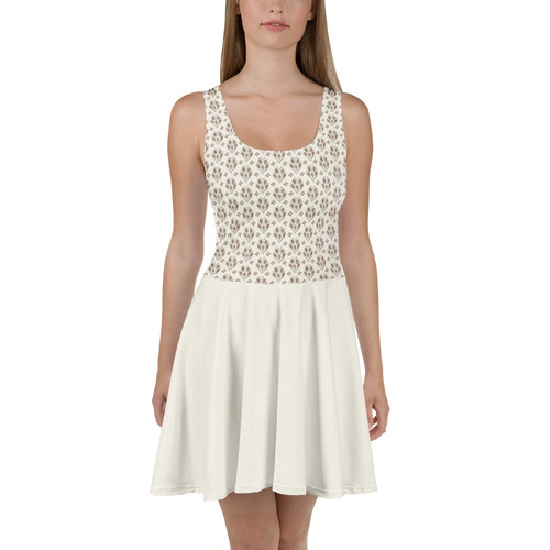 tan skater dress Beige Striped Skater Dress