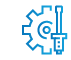 Icon of a half a cog and a screwdriver next to it