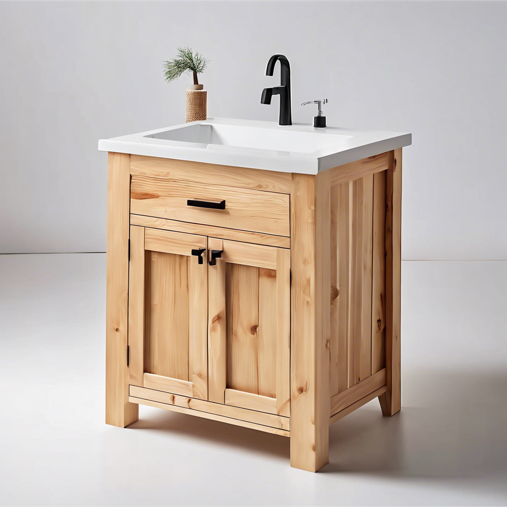 Pine Wood Bathroom Vanity