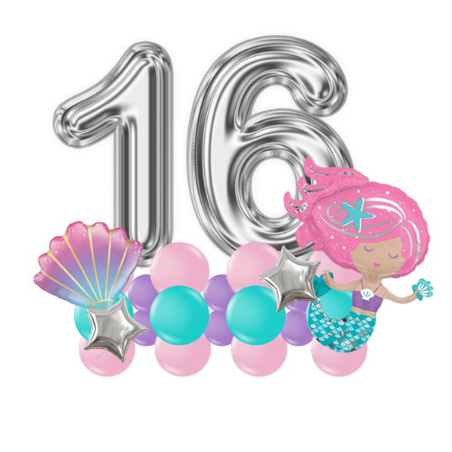 Thumbnail: Mermaid birthday balloon number