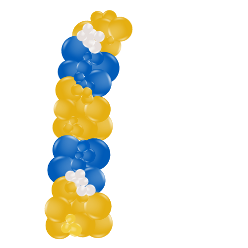 Thumbnail: Blue and gold balloon arch