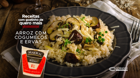 ARROZ COM COGUMELOS E ERVAS