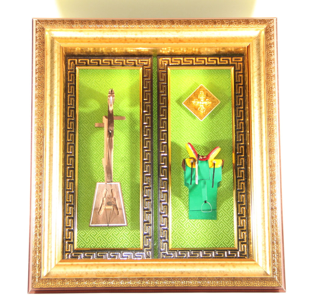 Framed Horse saddle and Morin Khuur
