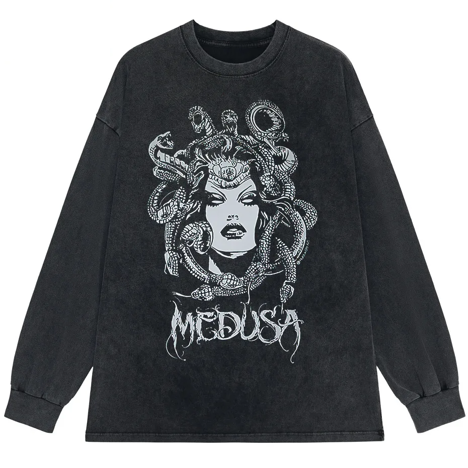 Thumbnail: Gothic Dark Graphic T-Shirt Women Oversized Harajuku Punk Streetwear
