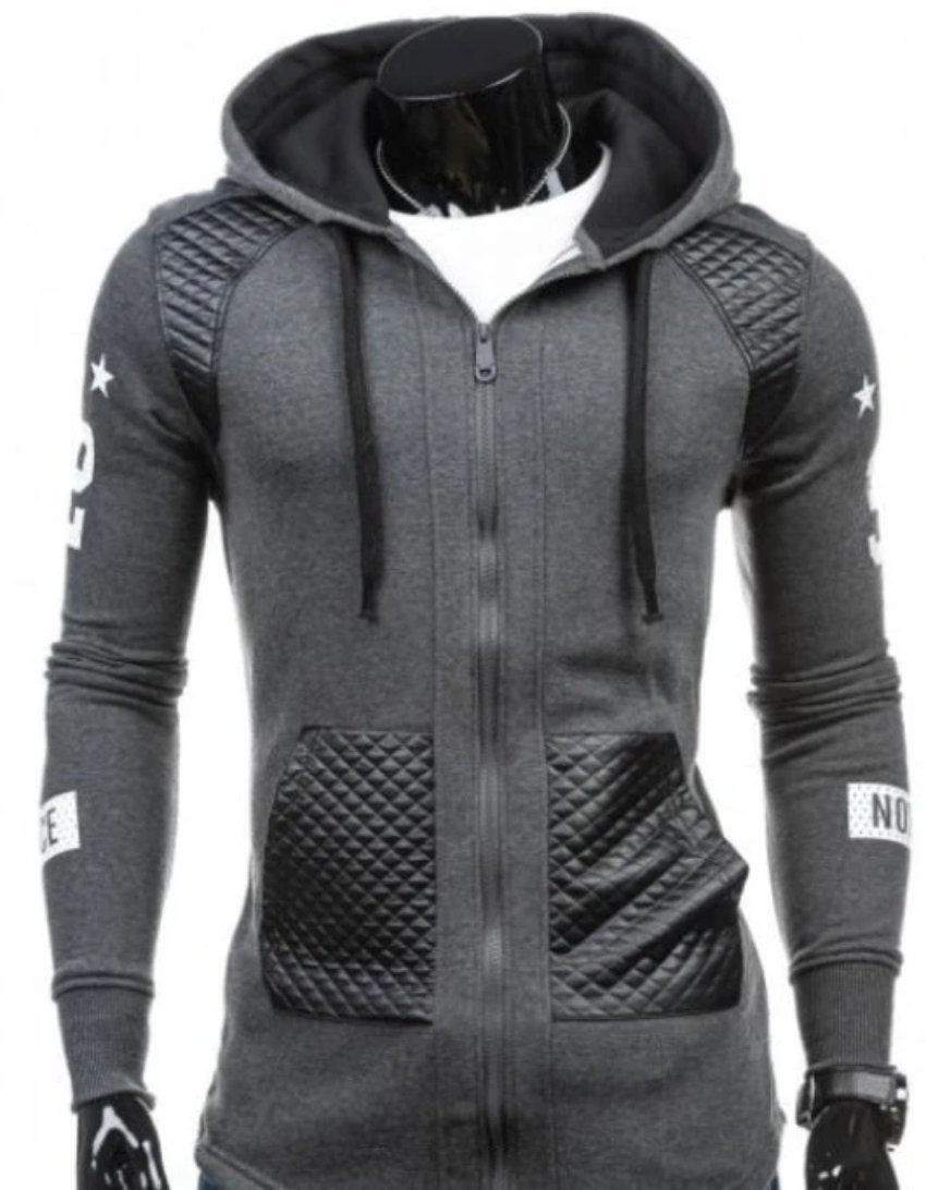 Thumbnail: Mens Street Style Biker Hoodie
