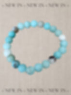 Frosted Amazonite Beaded Bracelet , Size 6.75 in