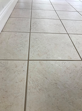 Tile and grout after professional cleaning in a Tarpon Springs Florida home by Suds Up Carpet Cleaning.