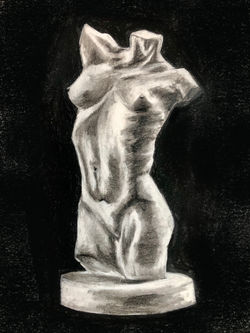 "Bust of a Woman — Charcoal Study"