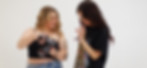 Photo of Emma Kennedy behind the scenes with client