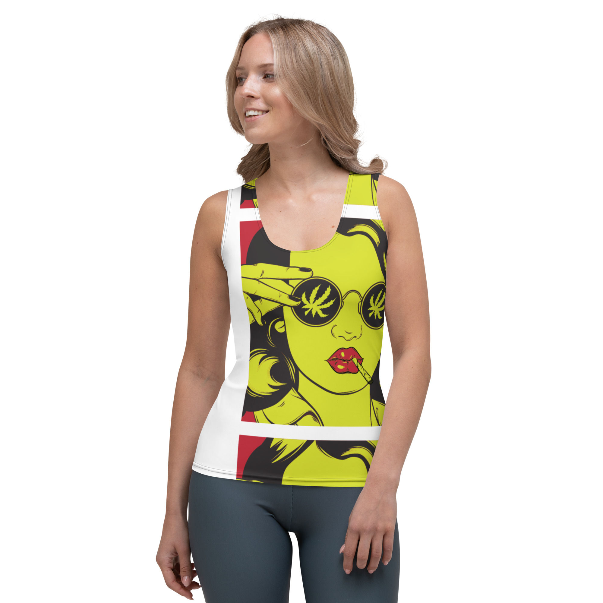 Smoking Girl Sublimation Cut & Sew Tank Top