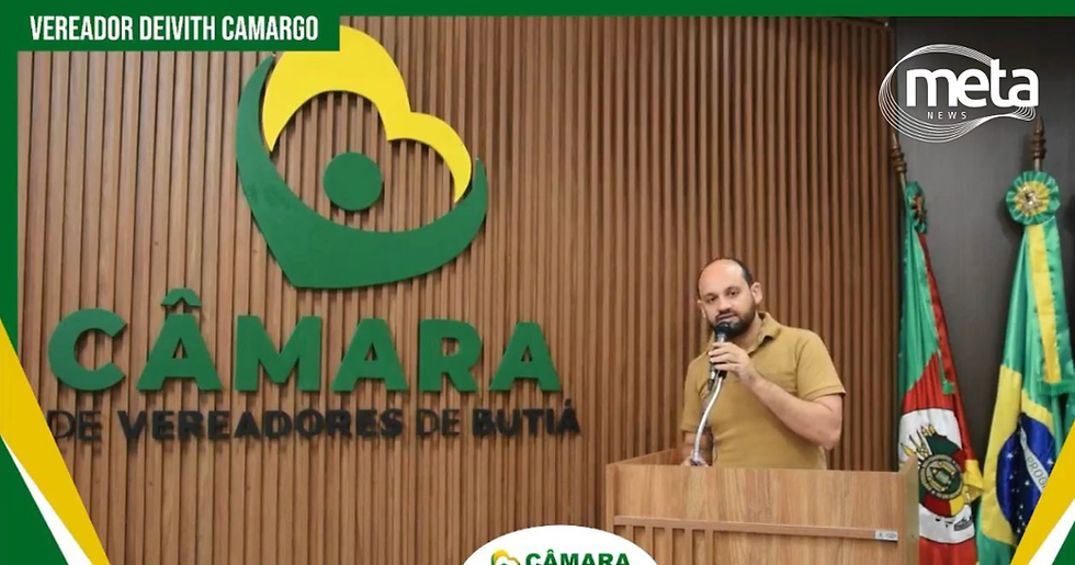 Primeiro vereador na tribuna, nesta sessão, Deivith Camargo.