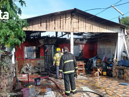 Butiá – Incêndio em residência próxima a Prefeitura Municipal