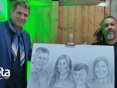 Arte - Artista plástico butiaense, representou a categoria, em lançamento de campanha Estadual