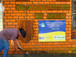 Butiá/Final de semana – Voluntários efetuaram a limpeza no Chimarródromo de Butiá, no Espaço Rotary