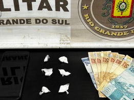 Policial - Brigada Militar prende indivíduo por tráfico de drogas, em Butiá