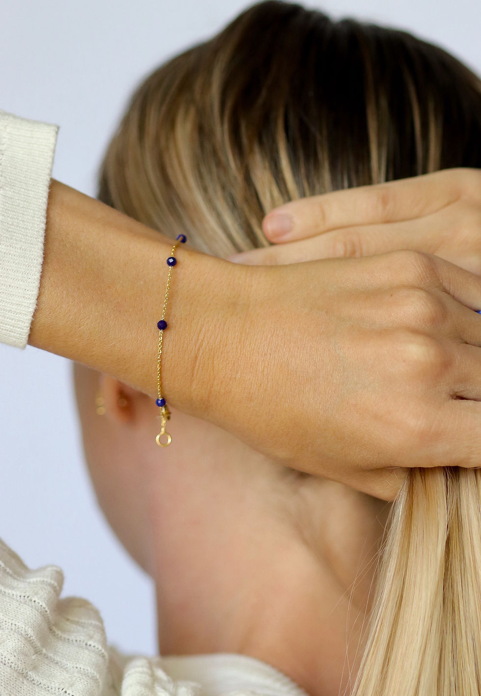 Miniaturbild: Malta Blaue Grotte  -Armband Lapislazuli - Vergoldet 18K