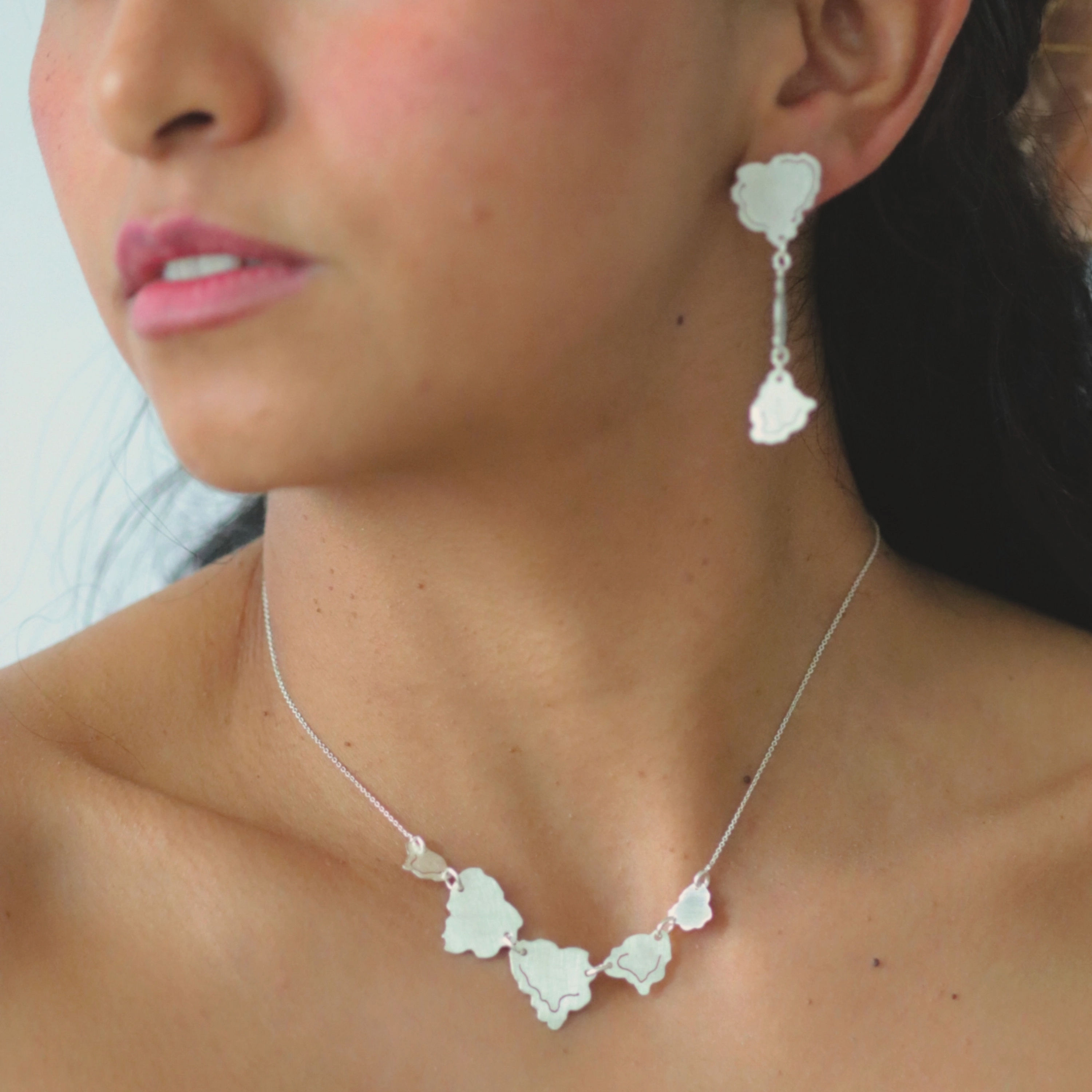 Summer Tree at Night by the River Ohrringe Sterling Silver 925