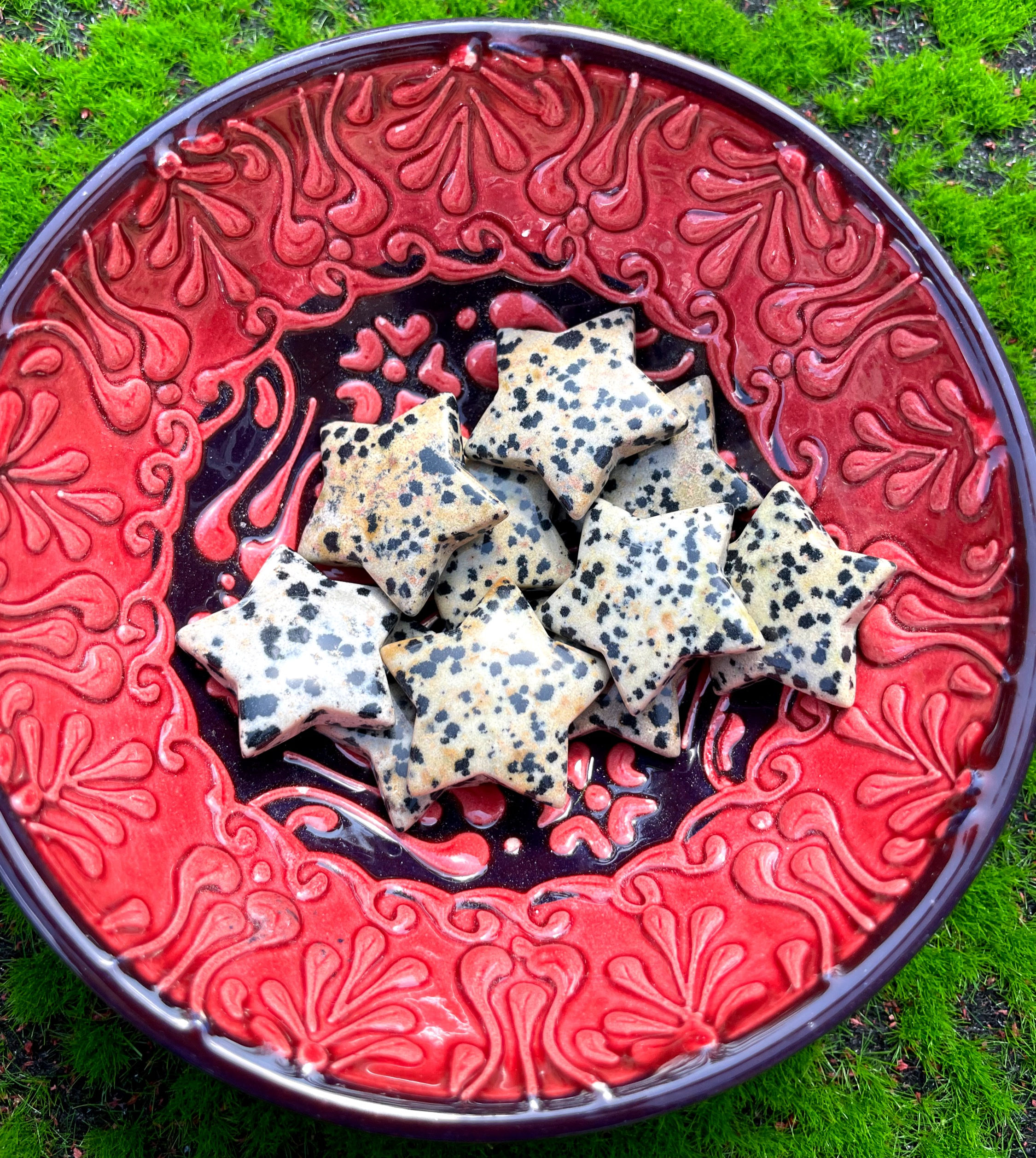 Dalmation Jasper Star Carving