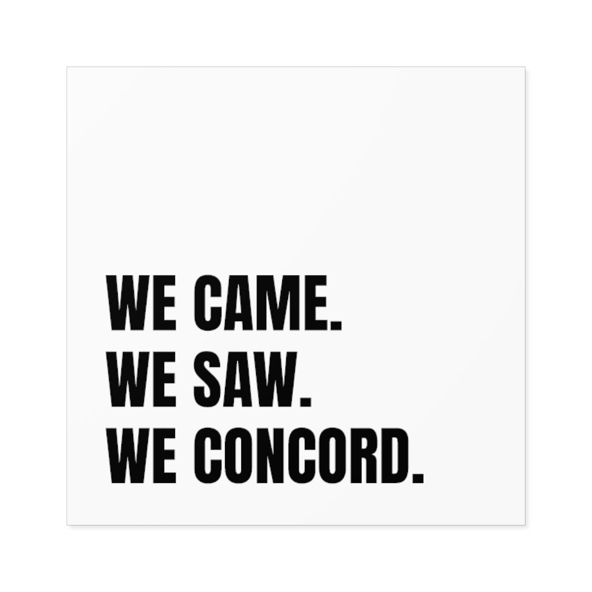 weCONCORD - Square Stickers, Indoor\Outdoor