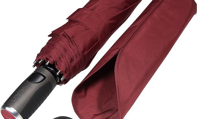 LifeTek Windproof Travel Umbrella Compact Automatic Wind Resistant Small Folding Backpack Umbrella