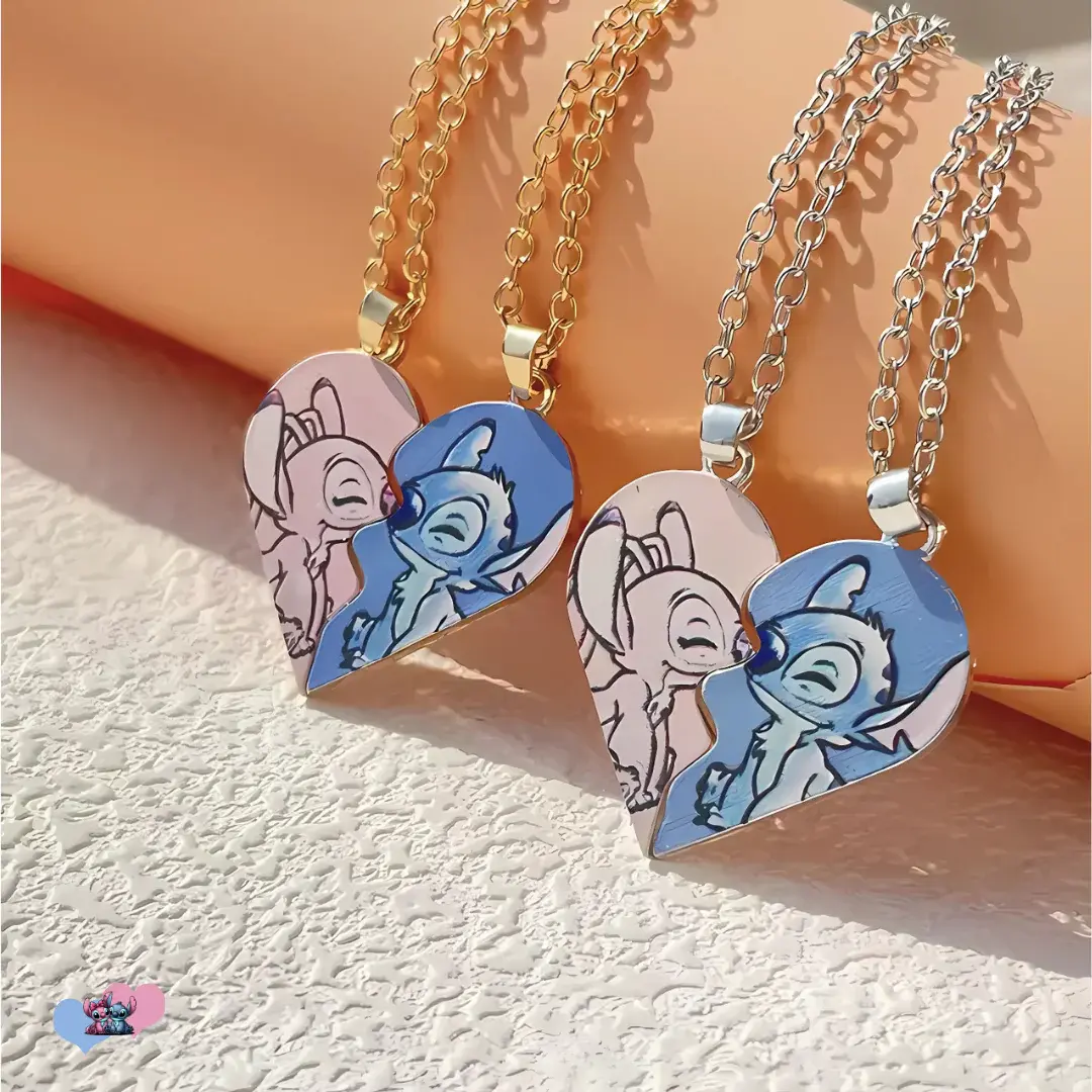 Stitch and Angel Necklace