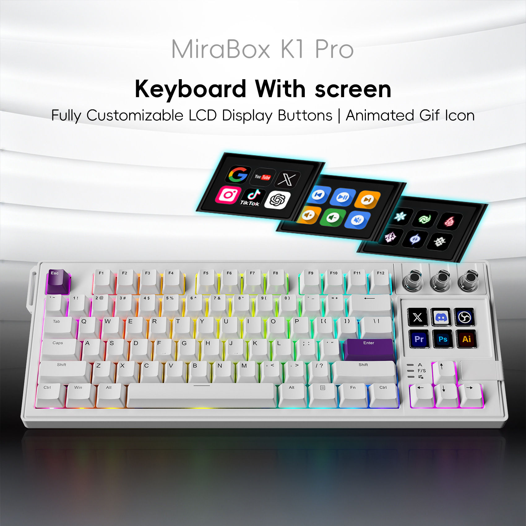 78-Key RGB Mechanical Gaming Keyboard with LCD Display