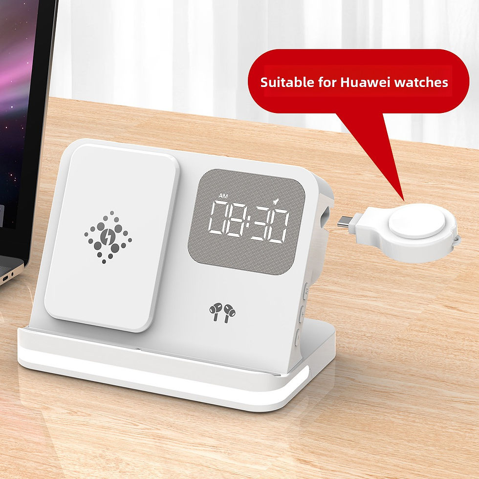 Thumbnail: 7-in-1 Wireless Charging Alarm Clock with Digital Display