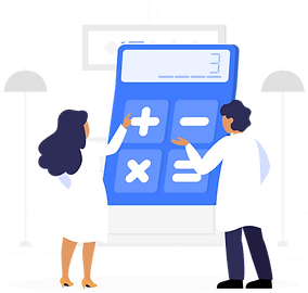 Both male and female doctors are calculating their annual potential revenue using CCM/ CCM-RPM reimbursement calculator