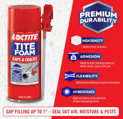 Thumbnail: Loctite Tite Foam Gaps & Cracks Spray Foam Sealant | 12 fl oz Polyurethane Expan