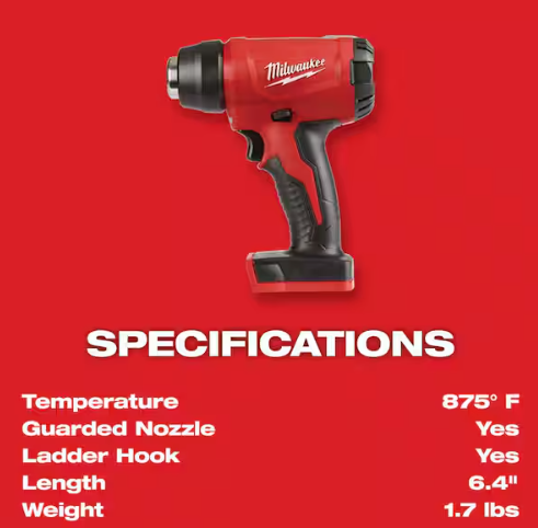 Thumbnail: Milwaukee 2688-20 M18 Cordless Compact Heat Gun | High-Performance, Portable, an