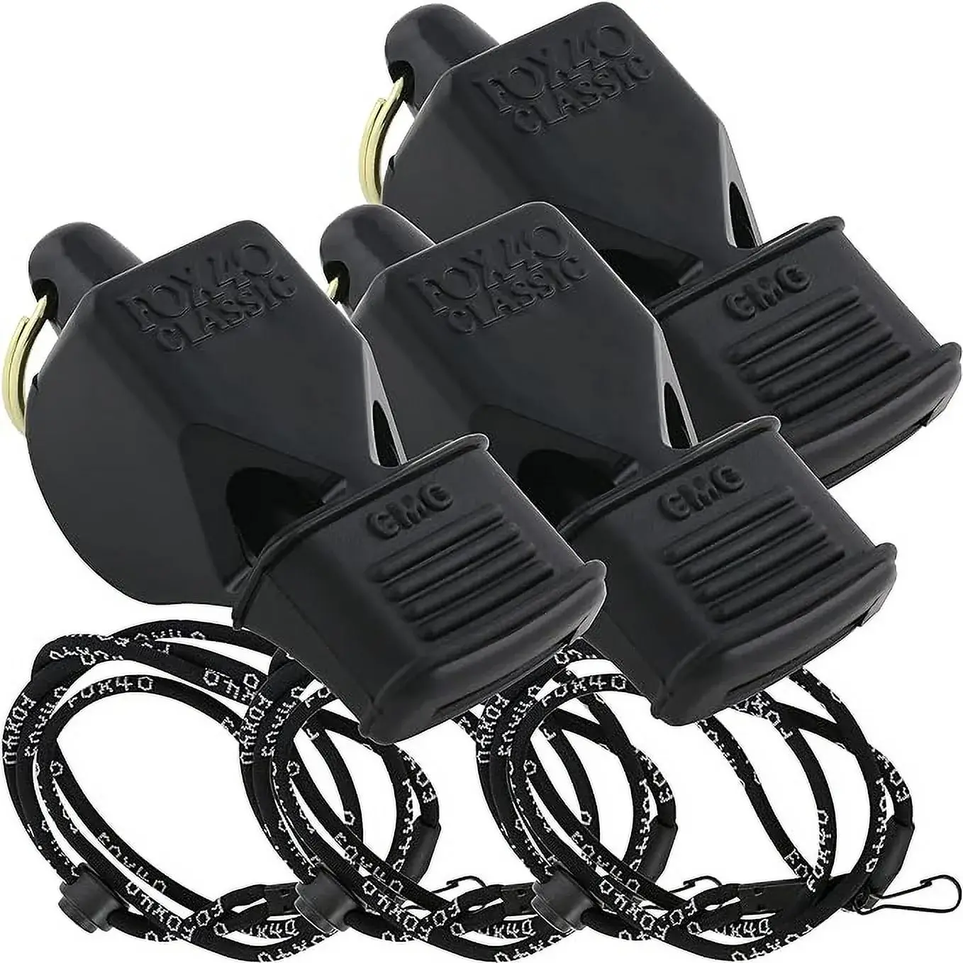 Fox 40 Classic CMG Whistle with Breakaway Lanyard, 3 Pack