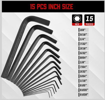 Thumbnail: SEDY 32-Piece Hex Key Wrench Set – Metric & SAE | Chrome Vanadium Steel + 2 Exte
